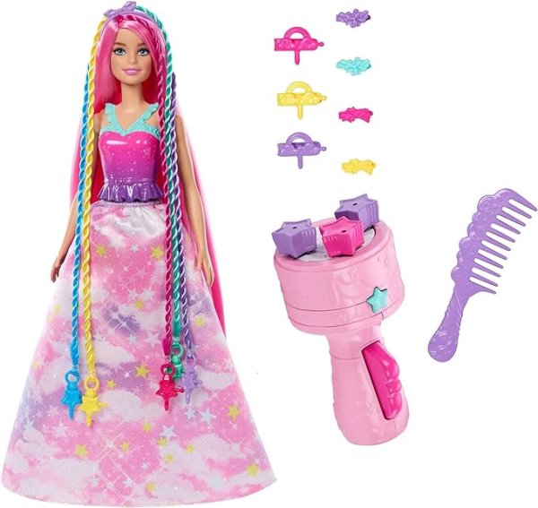 画像1: バービー(Barbie) くるくるまわして! かんたんヘアアレンジ/映画「バービー」に登場! ?【着せ替え人形】【ドール、アクセサリーセット】 【3才~】【プレゼント】 HNJ06 (1)