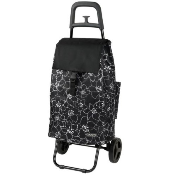 画像1: レップ(Rep) Cocoro(コ・コロ) ショッピングカート グランデ カートセット ブラック 40L 荷物フック 花柄 折り畳み式 ポケット収納 保冷 保温 エコバッグ 買い物 おしゃれ 可愛い シンプル 便利 コンパクト 軽量 キャンプ 運動会 花見 545119 4534863545119 ] (1)