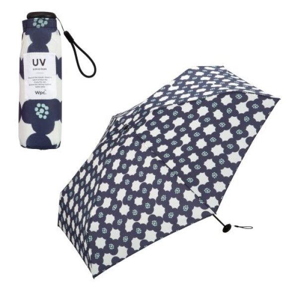 画像1: Wpc. 極小 折りたたみ傘 ベビーアンブレラ カメリア ネイビー 雨傘 親骨50cm 160g 軽量 レディース 女性 コンパクト スリム 小さい ミニ 軽い おしゃれ 可愛い 通勤 通学 女性 CO02-9088-002 4537988027829 ] (1)