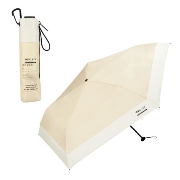 画像1: 【2025】男の晴雨兼用傘 日傘 IZA Type:LIGHT ＆ SLIM ベージュ×オフ 折りたたみ傘 親骨55cm 軽量 通勤 通学 旅行 オシャレ 可愛い 女性 レディース ZA007-953-102【4月下旬入荷予定】 4537988312352 ] (1)