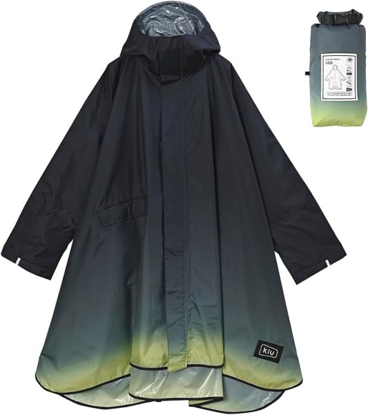 画像1: [キウ] スタンダードレインポンチョ 2ND STANDARD RAIN PONCHO - 2ND 防水 撥水 はっ水 耐水 豪雨対応 雨対策 大雨 台風 梅雨 レインコート スリーブポンチョ 雨具 雨ガッパ 雨合羽 袖付き 収納袋 ポケット おしゃれ かわいい 通勤 通学 自転車 アウトドア フェス ユニセックス メンズ レディース 男女兼用 グラデーションネイビー K404-249 4537988332558 ] (1)