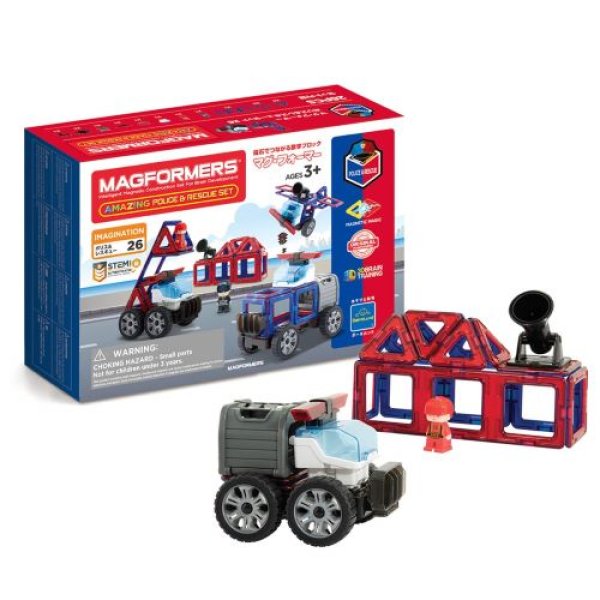 画像1: ボーネルンド マグ・フォーマー (MAGFORMERS) ポリス&レスキューセット [26ピース] 3歳頃 MF717001 4541356038270 ] (1)