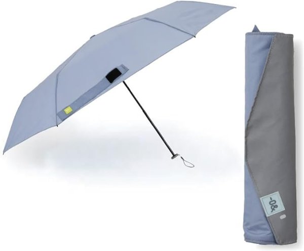 画像1: 小川(Ogawa) レディース雨傘 折りたたみ傘 軽量 超はっ水 手開き式 55cm 145g ゼロアンド ブルーグレー ナノはっ水 カーボン骨 入れやすい収納ケース 安全カバー 6本骨 52335 (1)