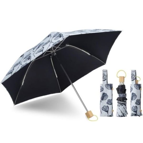 画像1: 小川(Ogawa) 日傘 折りたたみ傘 レディース 北欧柄 晴雨兼用 UV99.9%カット 遮熱 コルコ ラインフラワー プレゼント ギフト 内祝い 母の日 敬老の日 81181 (1)