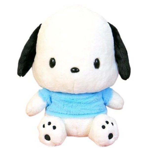 画像1: ナカジマコーポレーション ほわほわ ポチャッコ L ブルー H39xW31xD27cm ぬいぐるみ サンリオ 大 プレゼント 143174-20 4548643143174 ] (1)