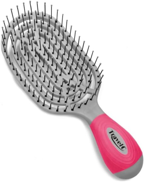 画像1: NuWay Brush Travel C Mix&Match ヘアブラシ 限定カラー トラベルケース付き ミニサイズ ツヤ髪 サラサラ スカルプケア ニューウェイ 正規品 【グレー】 (1)