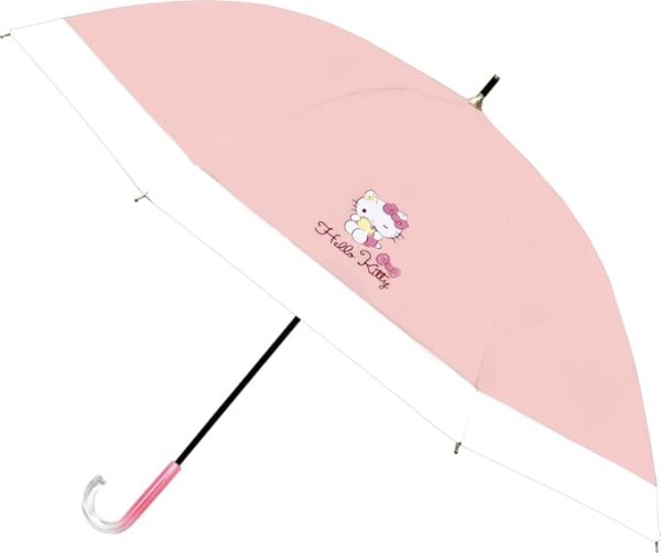 画像1: ジェイズプランニング キャラクター サンリオ ハローキティ バイカラー 晴雨兼用傘 長傘 親骨 50cm 8本骨 uvカット 手開き式 日傘 雨傘 兼用 レディース 大きい 可愛い 雨 かさ 梅雨対策 正規品 4570171351363 ] (1)