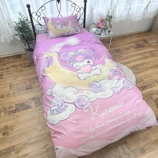 画像1: サンリオ(SANRIO) クロミ 布団カバー3点セット シングル かわいい キャラクター 掛け布団カバー 枕カバー ボックスシーツ 丸洗いOK おしゃれ ベッドカバー SB-681-S 4571687898120 ] (1)