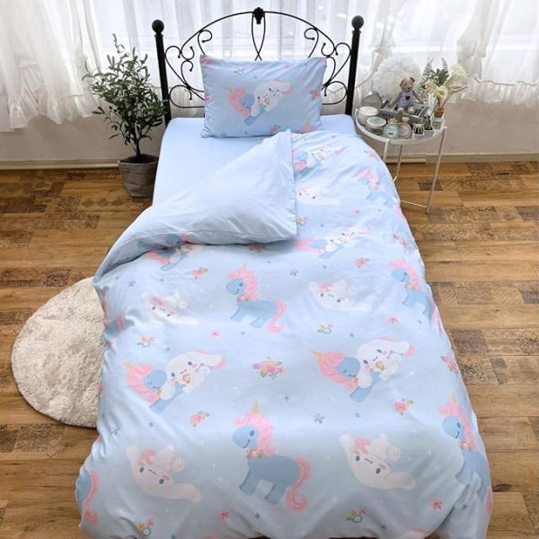画像1: サンリオ(SANRIO) シナモロール 布団カバー3点セット 枕カバー シーツ 掛布団カバー シングル SB-684-S 4571687898144 ] (1)