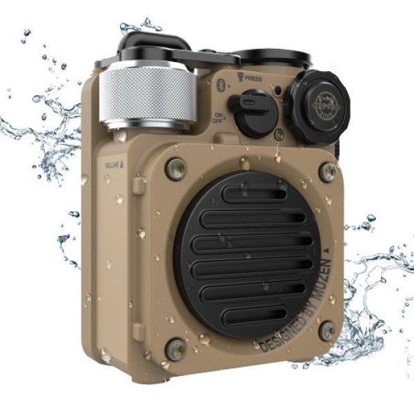 画像1: MUZEN Wild mini ポータブル スピーカー buletooth5.0 アウトドア・キャンプ スピーカー IPX5防水/小型 ワイヤレス/懐中電灯/プレゼント（砂漠イエロー） 4573138636022 ] (1)