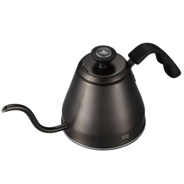 画像1: QAHWA(カフア) コーヒーポット 1.2L グラファイトグレー 樹脂製ハンドル 細口タイプ 温度計付き ドリップケトル シービージャパン 4573306865346 ] (1)