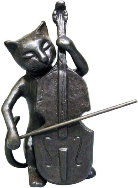 画像1: 【8月中旬〜下旬入荷予定】東洋石創 オブジェ チェロ ねこ 10232 (1)