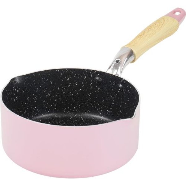 画像1: 和平フレイズ さくら色 片手鍋 ミルクパン 16cm PFOAフリー ふっ素樹脂加工 IH・ガス 新生活 リリフル RB-3070 4903779130700 ] (1)