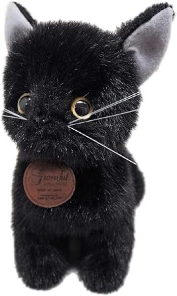 画像1: グレイスフル ネコ (日本製) おすわりCAT 黒猫 ぬいぐるみ 全長22cm I-6856 4905330014795 ] (1)