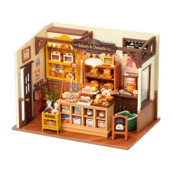 画像1: (株)プラザクリエイト つくるんです? 日本語説明書付 DIY ミニチュアハウス ドールハウス (森のベーカリー) 4937550038107 ] (1)
