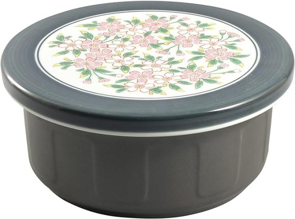 画像1: 東洋セラミックス 有田焼 おひつ ご飯 保存 1.5合 電子レンジ対応 平蓋 花の舞 日本製 900ml (1)