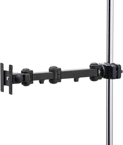画像1: サンワサプライ モニターアーム 支柱取付け 高耐荷重タイプ(20kg) ブラック CR-LA358 (1)