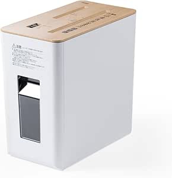 画像1: ・サンワダイレクト シュレッダー 静音 家庭用 小型 マイクロカット 細断枚数3枚 連続使用時間10分 CD/DVD/カード/ホッチキス 対応 9L ホワイト 400-PSD063W (1)