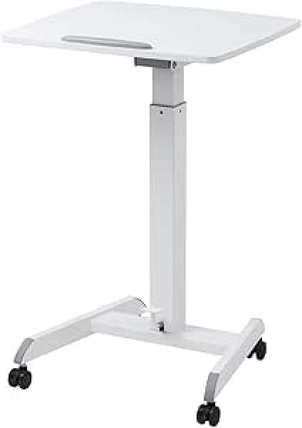 画像1: ・サンワダイレクト スタンディングデスク 昇降式 ガス圧 幅60×奥行52cm 高さ77〜112.8cm 天板角度調整 キャスター付き 100-DESKN009 (1)
