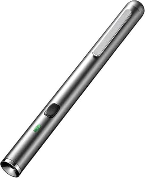 画像1: ・サンワダイレクト レーザーポインター 緑 グリーン 電池式 ペン型 クリップ付き 長寿命仕様 80時間連続照射 耐寒 PSC認証 200-LPP036 (1)
