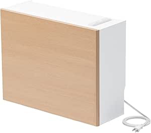 画像1: ・サンワダイレクト ルーター収納ボックス ケーブルボックス コンセント付き 木製 スリム 幅50cm 配線隠し 木目調 ライトブラウン 200-CB042LM (1)