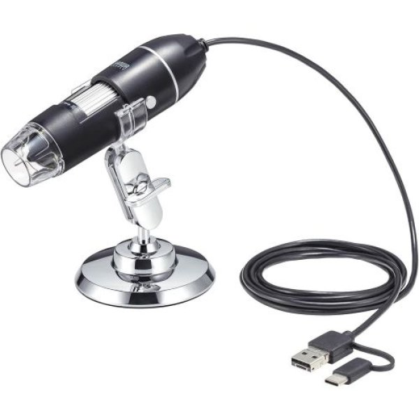 画像1: サンワサプライ(Sanwa Supply) 200万画素(フルHD対応)USB顕微鏡 LPE-08BK[ 4969887800584 ] (1)