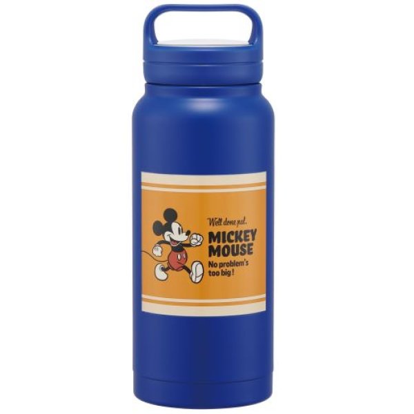 画像1: スケーター(Skater) 持ち手付き ステンレス マグボトル 800ml 保温 保冷 水筒 スクリューハンドル ディズニー ミッキーマウス STSC8-A 4973307690426 ] (1)