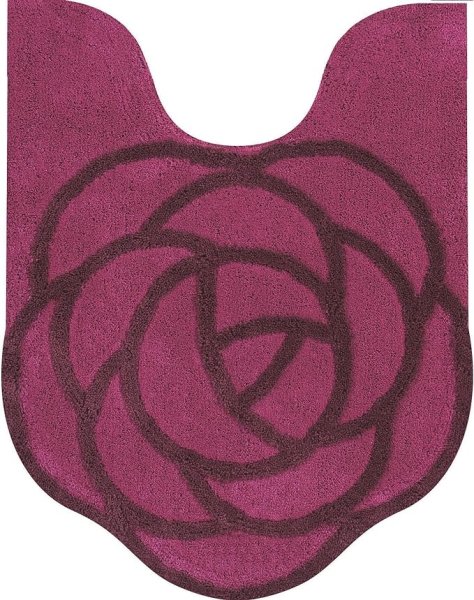画像1: パープル　のローズモチーフ　薔薇をかたどった　トイレマット　約80×60cm　バラモチーフ　センコー SDS[ 4973422180741 ] (1)