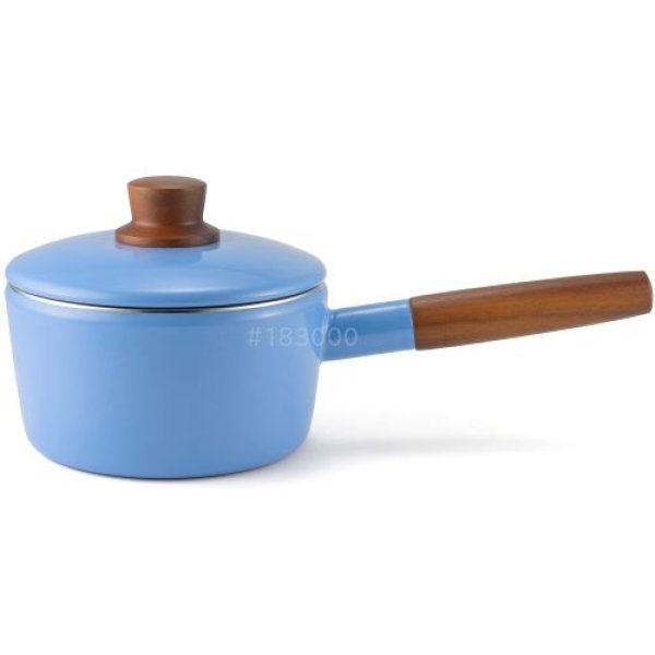 画像1: 富士ホーロー ソースパン 16cm ゼニスブルー IH対応 ナチュールシリーズ NA-16S.ZB 4977618112622 ] (1)