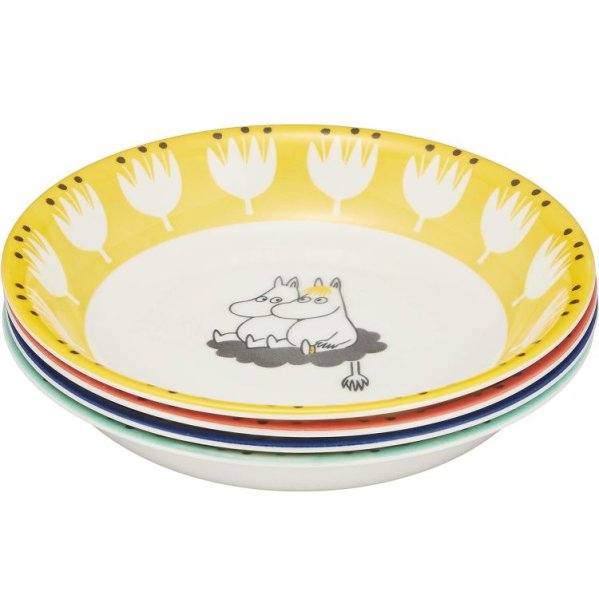 画像1: 山加商店(Yamakasyoten) MOOMIN ( ムーミン ) 「 クッカ 」 パスタ皿 カレー皿 4枚 セット 直径約21.5×深さ4cm 電子レンジ 食洗機対応 ムーミン グッズ 北欧 母の日 プレゼント 食器 ギフト 結婚祝い 日本製 MM1000-184 (1)