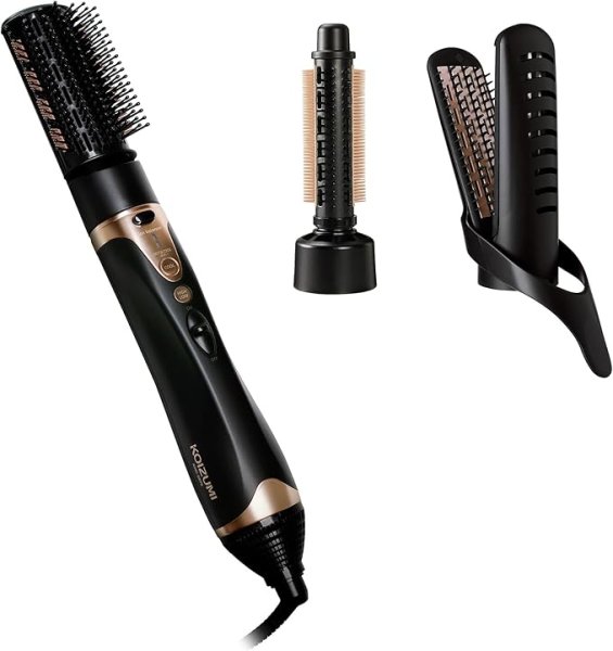 画像1: コイズミ カーリングドライヤー イオンバランス 大風量 1000W 温冷自動切替 ブラシ3種類 ヘアセット スタイリング ブラック KHC-5070/K 4981747083388 ] (1)