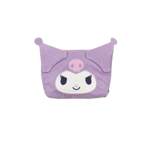 画像1: 畑山商事 サンリオ フェイスマルチポーチ コーデュロイ クロミ[本体]約H13×W20×Ｄ5cm 34202571 4990270158159 ] (1)