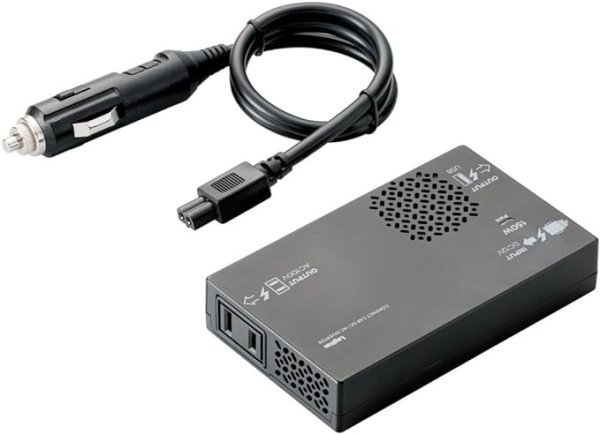 画像1: エレコム DC-ACインバーター 150W ブラック LPA-CIVT150BK (1)