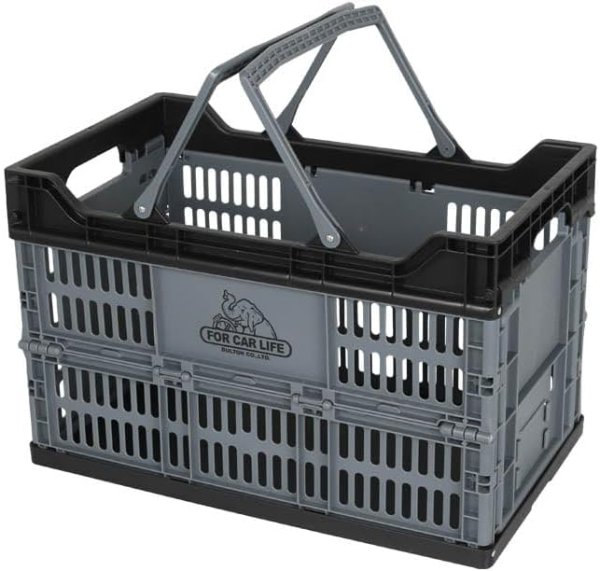 画像1: ダルトン(Dulton) フォールディング ショッピング バスケット 30L グレー FOR CAR LIFE 単色 折りたためる かご 持ち運び自由 軽量 高さ31cm 幅48cm 奥行28cm V22-0505GY 4997337085533 ] (1)
