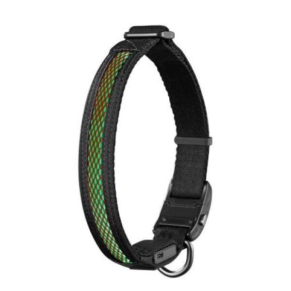 画像1: 【特売品】ルークラン(ROOKCRAN) 犬用首輪 ドッグネス LED首輪 XL オニキスブラック 小型犬 中型犬 大型犬 ペット用 おしゃれ 安全 019411 843775119757 ] (1)