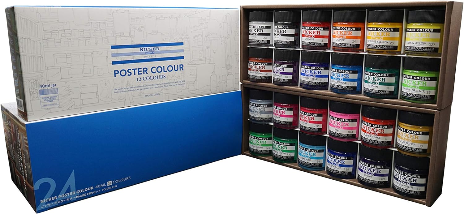 ニッカー 水彩絵具 ポスターカラー 24色セット 40ml PC40ML24N ニッカー 水彩絵具 ポスターカラー 24色セット 40ml PC40ML24N